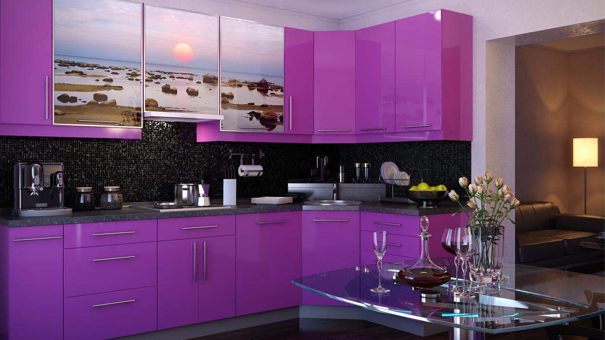 Кухня в фіолетовому кольорі – підбір кольорів, дизайн фіолетової кухні
