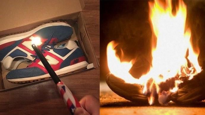 Американцы массово сжигают собственные кроссовки из-за Трампа