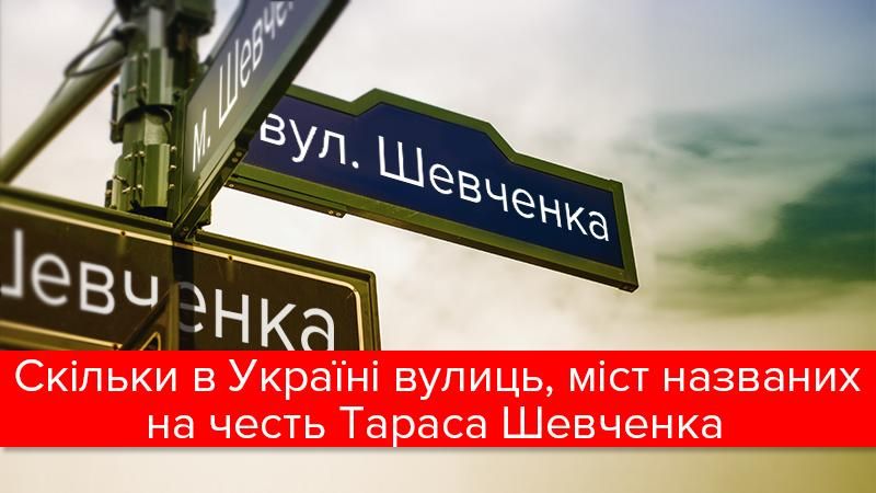 Скільки вулиць Шевченка в Україні? Пізнавальна інфографіка Скільки вулиць Шевченка в Україні? Пізнавальна інфографіка