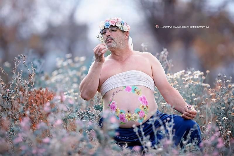 Пузатый папуля спародировал фотосессии беременных женщин: забавные фото Пузатый папуля спародировал фотосессии беременных женщин: забавные фото