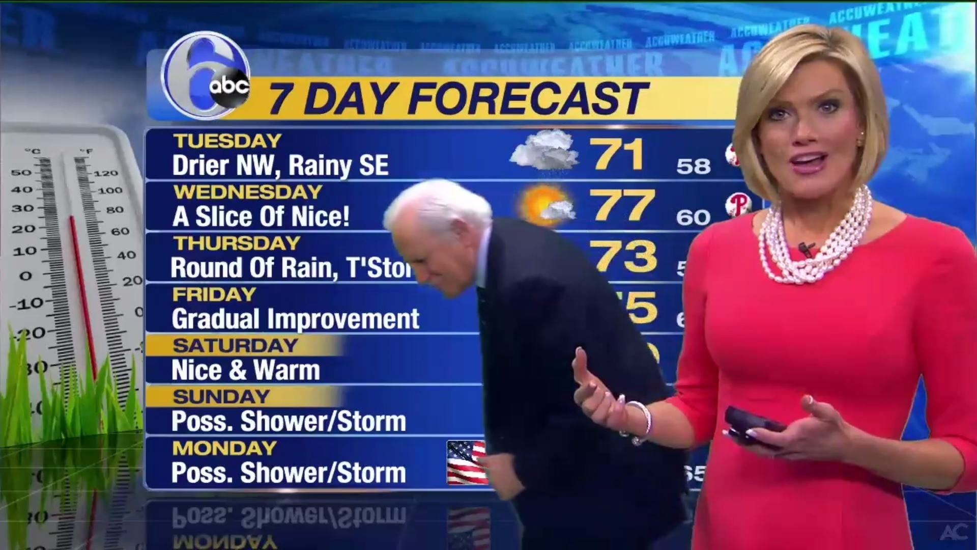 Американская ведущая погоды смешно отреагировала на потерянную сережку в прямом эфире: видео