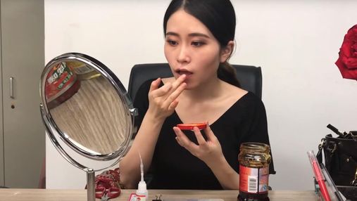 Девушка сделала макияж из продуктов в холодильнике: потрясающее видео