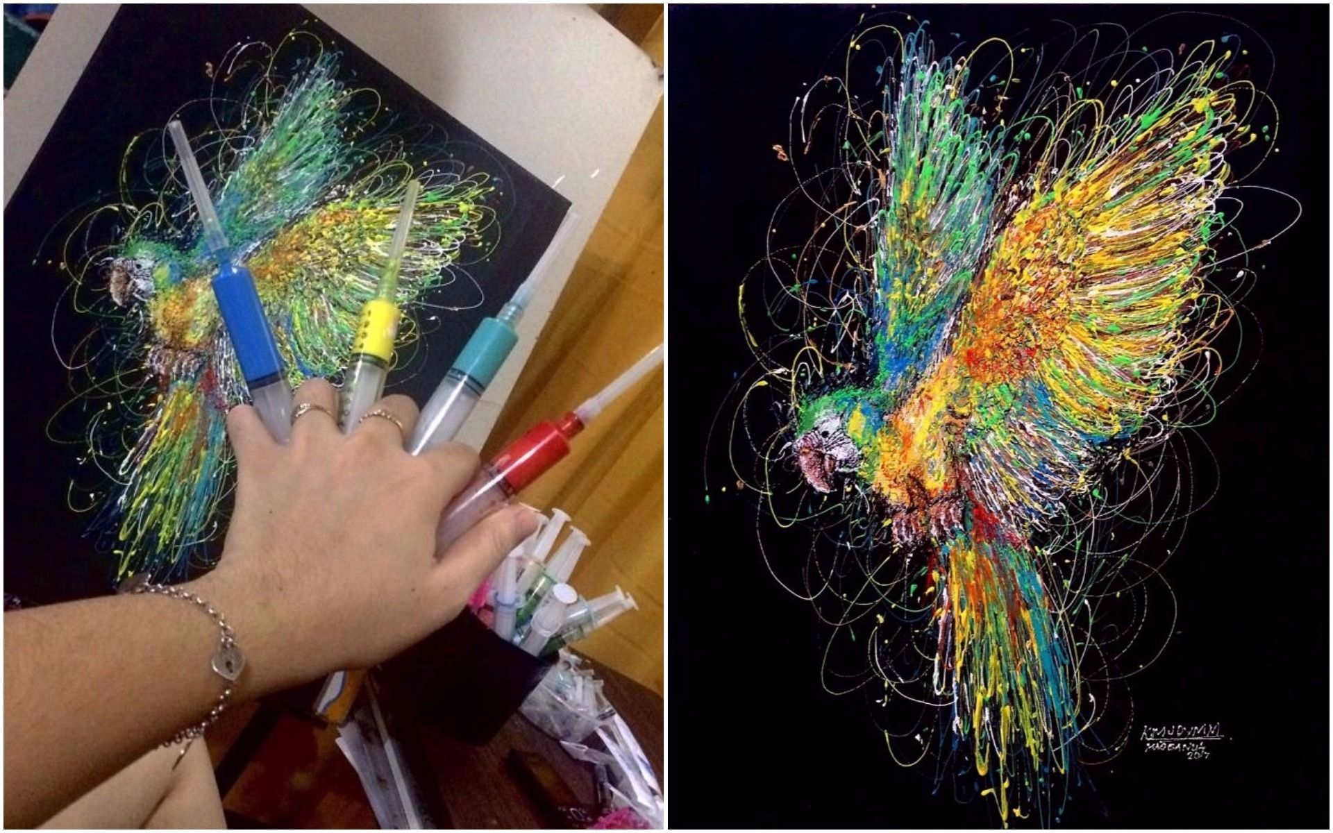 Медсестра створює картини фарбами та шприцом: захопливі фото та відео