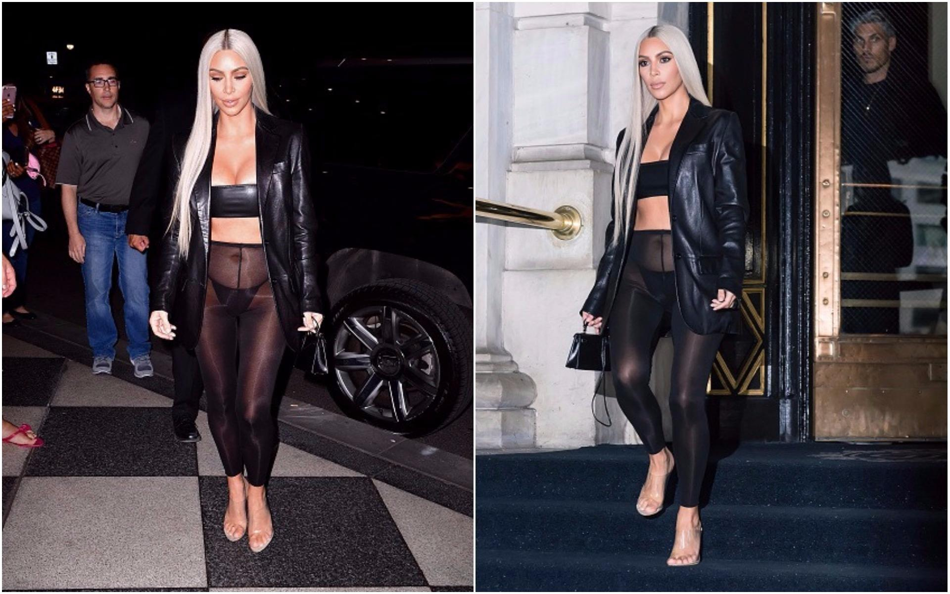 Откровенная Ким Кардашян засветила нижнее белье через прозрачные штаны: фото