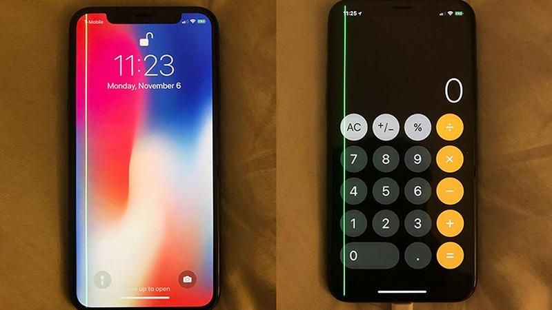 На экранах iPhone X при использовании появляется зеленая полоса: фотофакт На экранах iPhone X при использовании появляется зеленая полоса: фотофакт