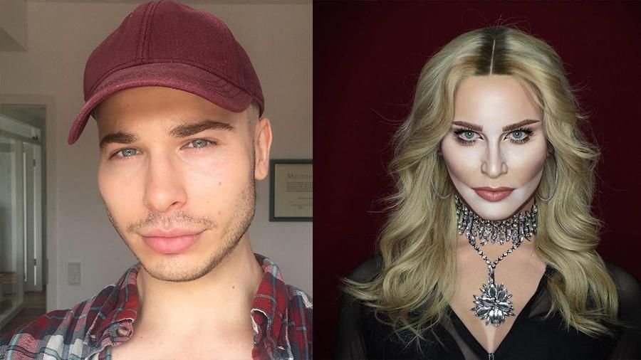 Хлопець перевтілюється у зірок за допомогою макіяжу: фото Хлопець перевтілюється у зірок за допомогою макіяжу: фото