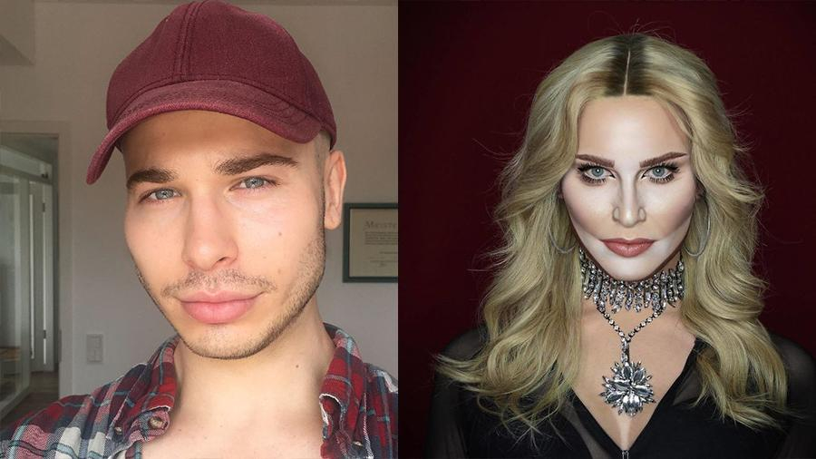 Парень перевоплощается в звезд с помощью макияжа: фото