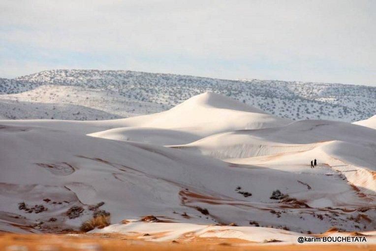 В пустыне Сахара выпал снег: фото