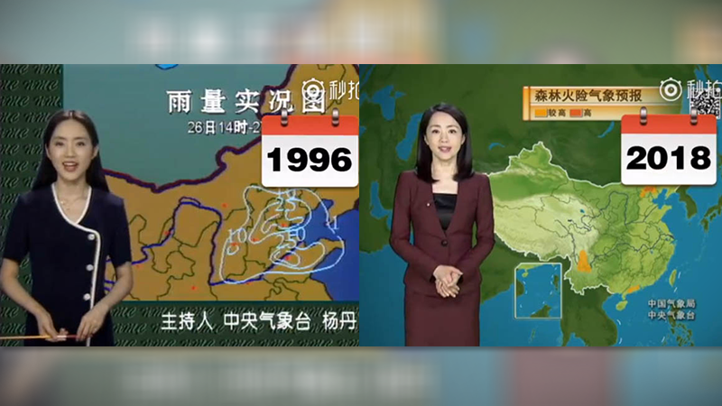 Китайская ведущая погоды не постарела за 22 года на экране: впечатляющее сравнение