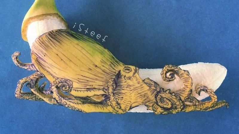 Художник створює дивовижні картини на шкірках бананів: фото