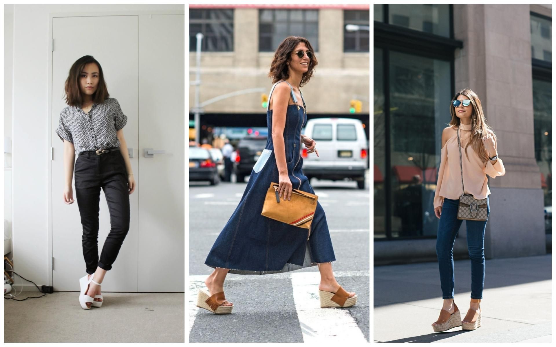 С чем носить босоножки на танкетке: 3 идеи в фото С чем носить босоножки на танкетке: 3 идеи в фото