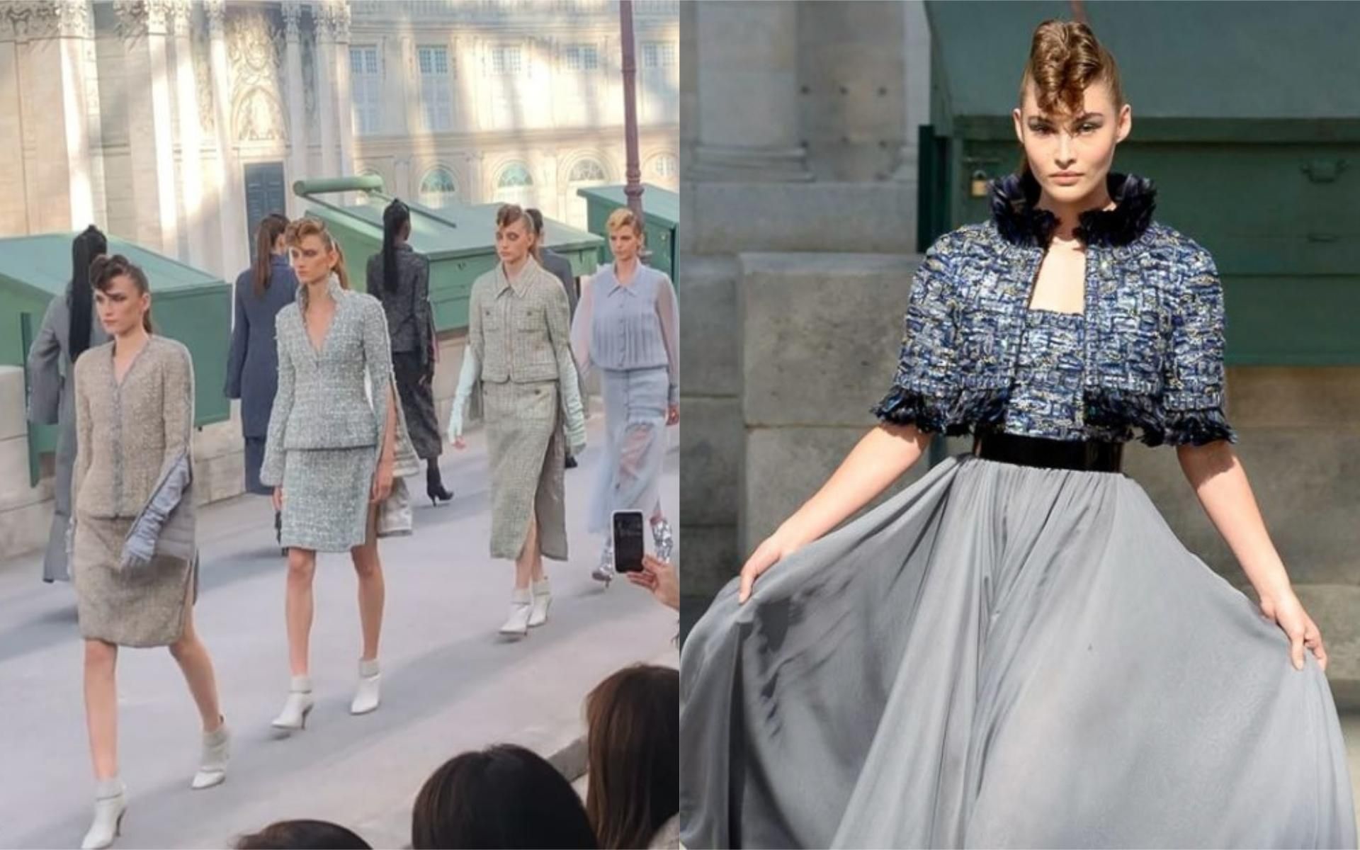 Атмосфера на показе Chanel haute couture: Лагерфельд воссоздал набережную Сены