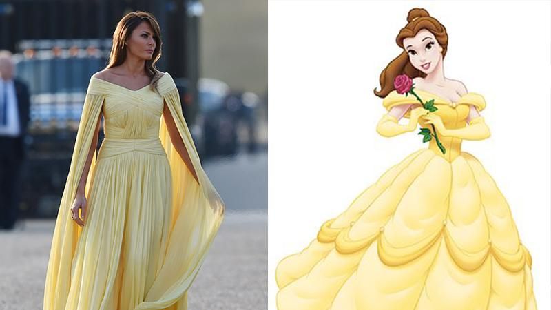 Образ Мелании Трамп сравнили с героиней мультфильма "Красавица и Чудовище": фото