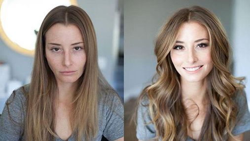 Как женщина меняется после нанесения макияжа: интересное фотосравнение