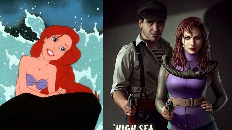 Пристрасні і небезпечні: художник перетворив принцес "Діснею" на гангстерів Пристрасні і небезпечні: художник перетворив принцес "Діснею" на гангстерів