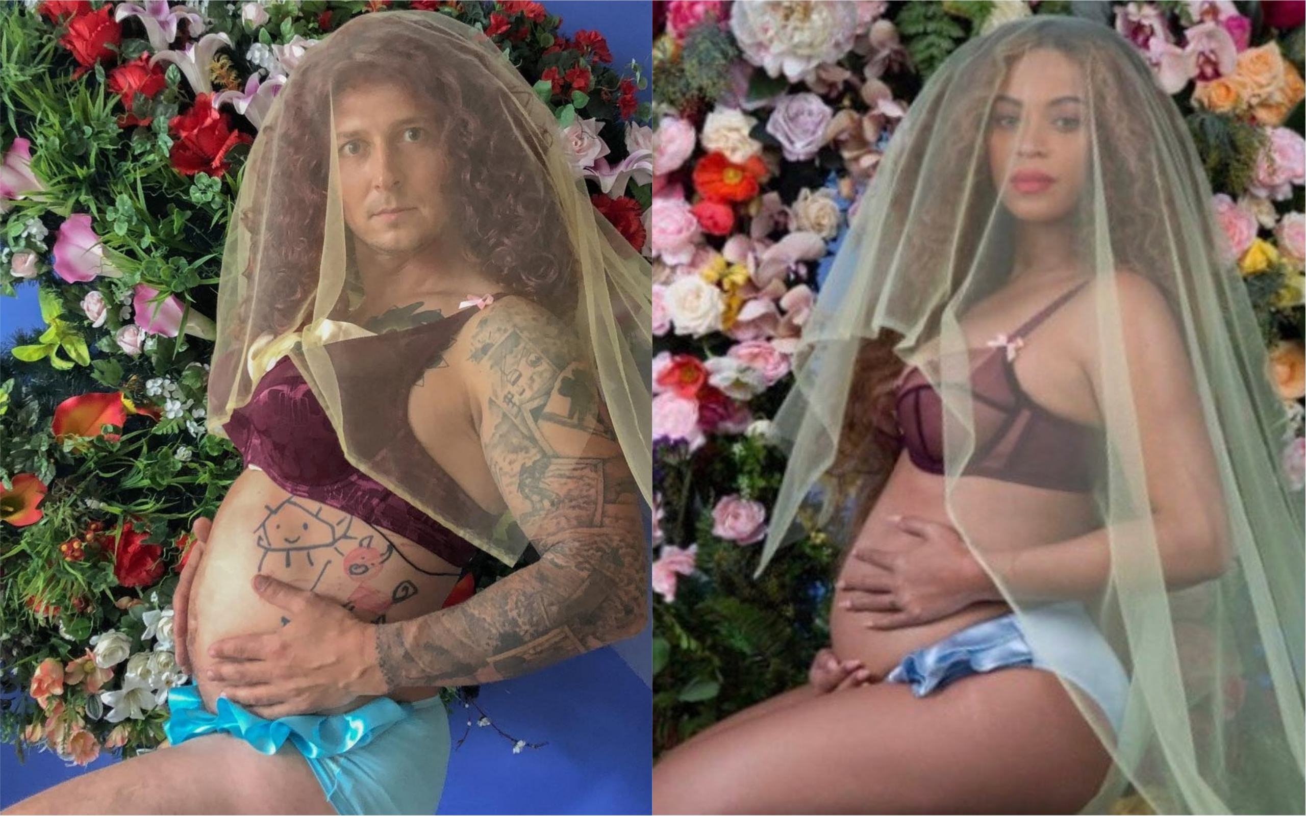 "Беременный" Александр Педан спародировал знаменитую Бейонсе: забавное фото