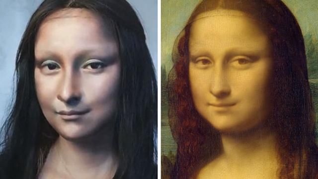 Дівчина перетворила себе у Мону Лізу за допомогою макіяжу: відео