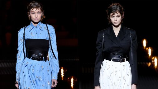 Модели Кайя Гербер и Джиджи Хадид стали звездами модного показа Prada: стильные фото