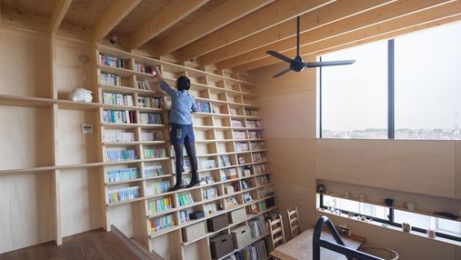 Книжный шкаф, который никогда не упадет: японский архитектор спроектировал уникальный дом