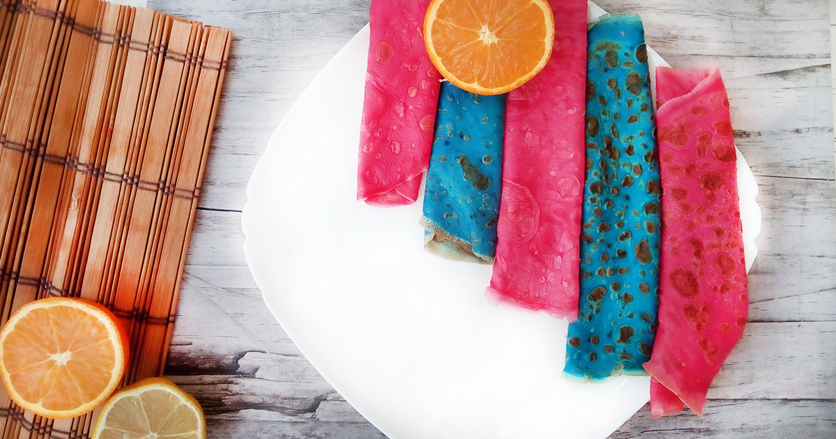 Рецепт цветных блинов на молоке Рецепт цветных блинов на молоке