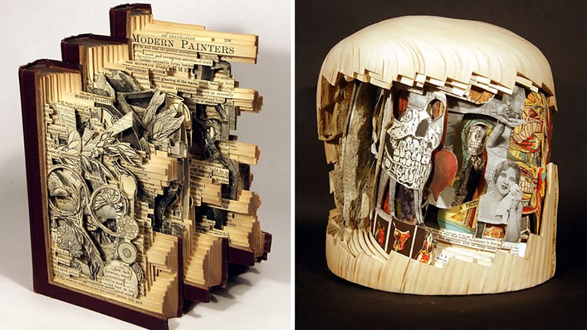 Митець перетворює книги на арт-об'єкти за допомогою скальпеля: дивовижні фото