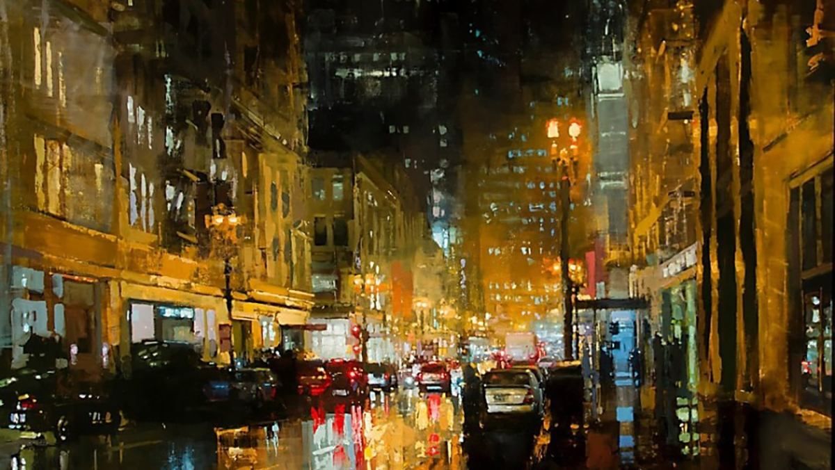 Місто, що засинає: нічні урбаністичні пейзажі в картинах американського художника