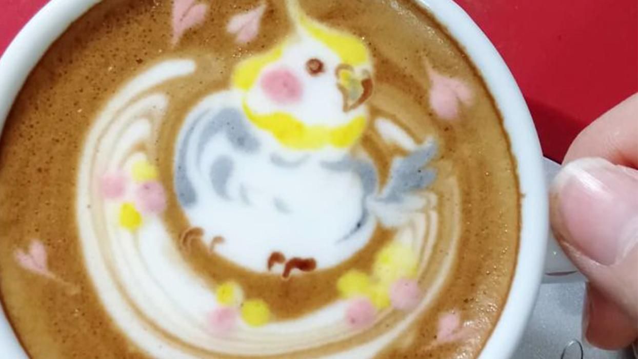 Японский бариста делает удивительные рисунки птиц на кофе: яркие фото
