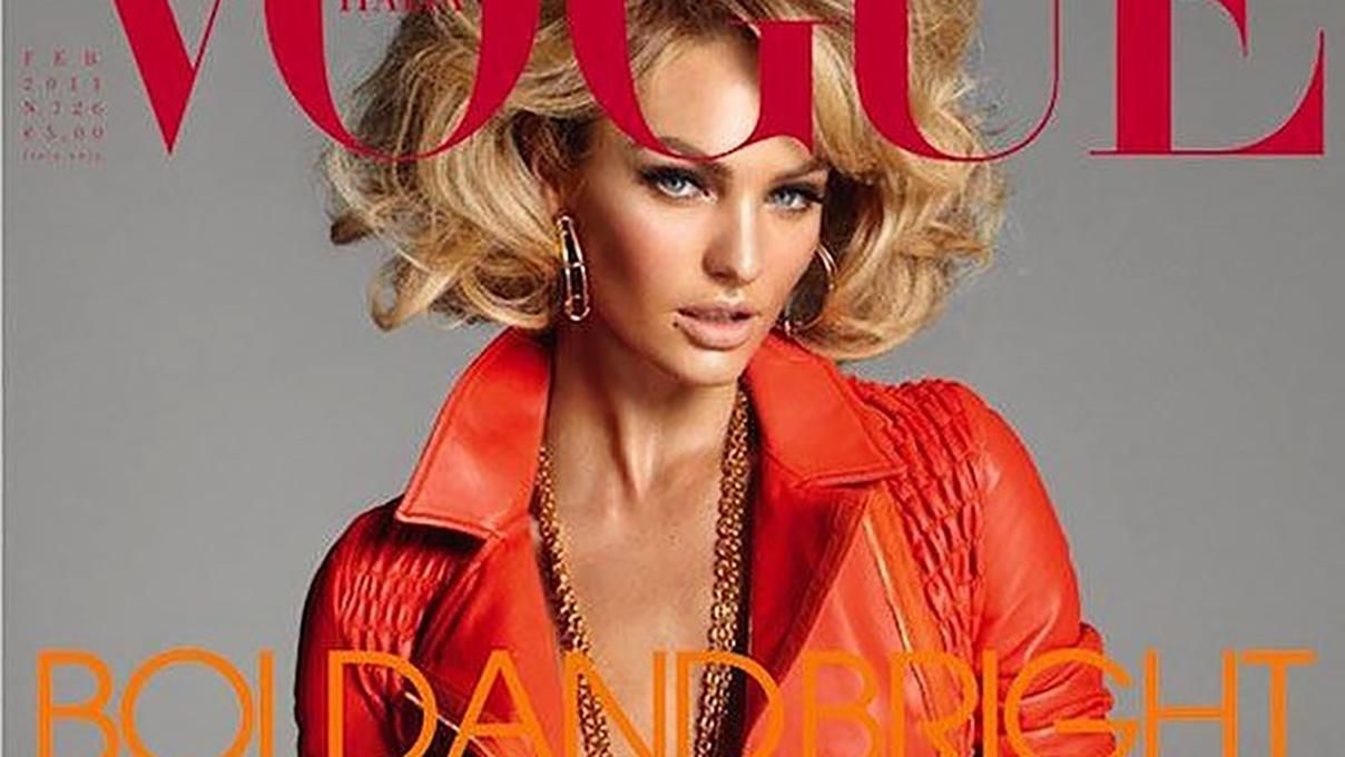 В кожанке на голое тело: Кэндис Свейнпол сексуально украсила обложку Vogue
