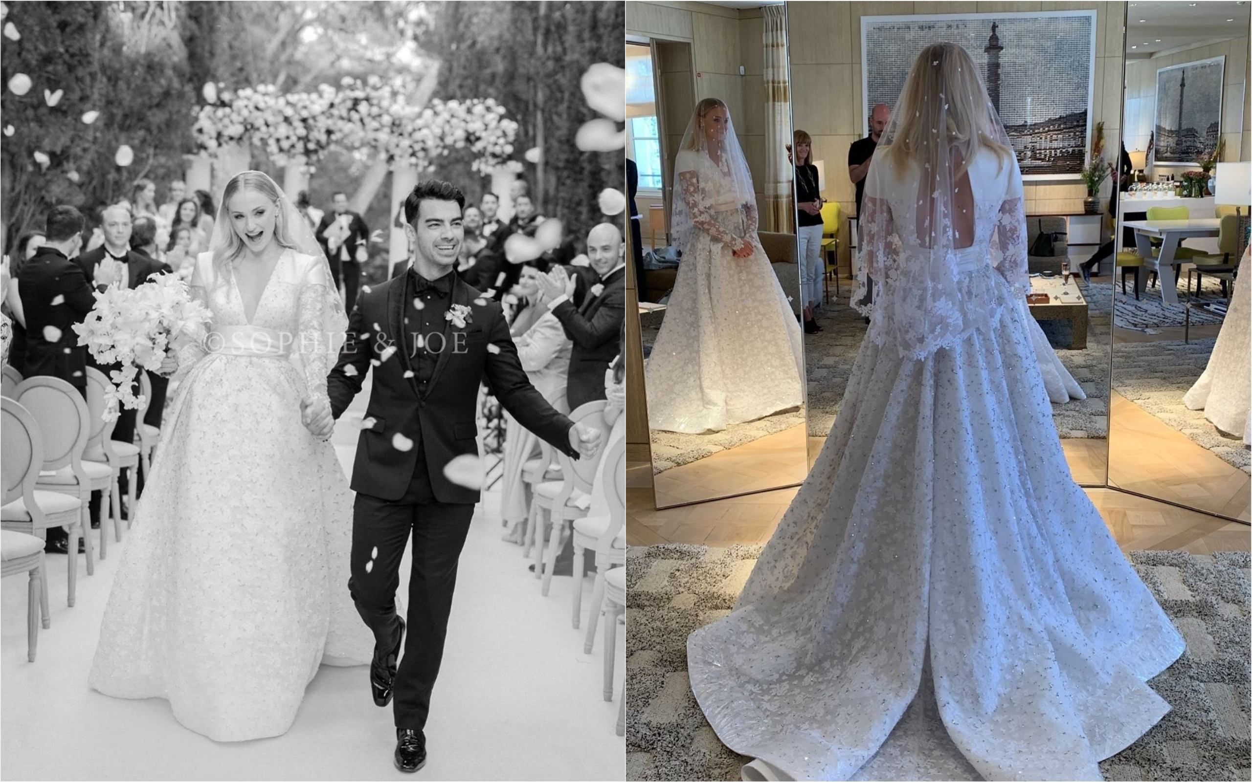 Тисячі кристалів і 14 метрів тюлю: як створювалася весільна сукня Софі Тернер