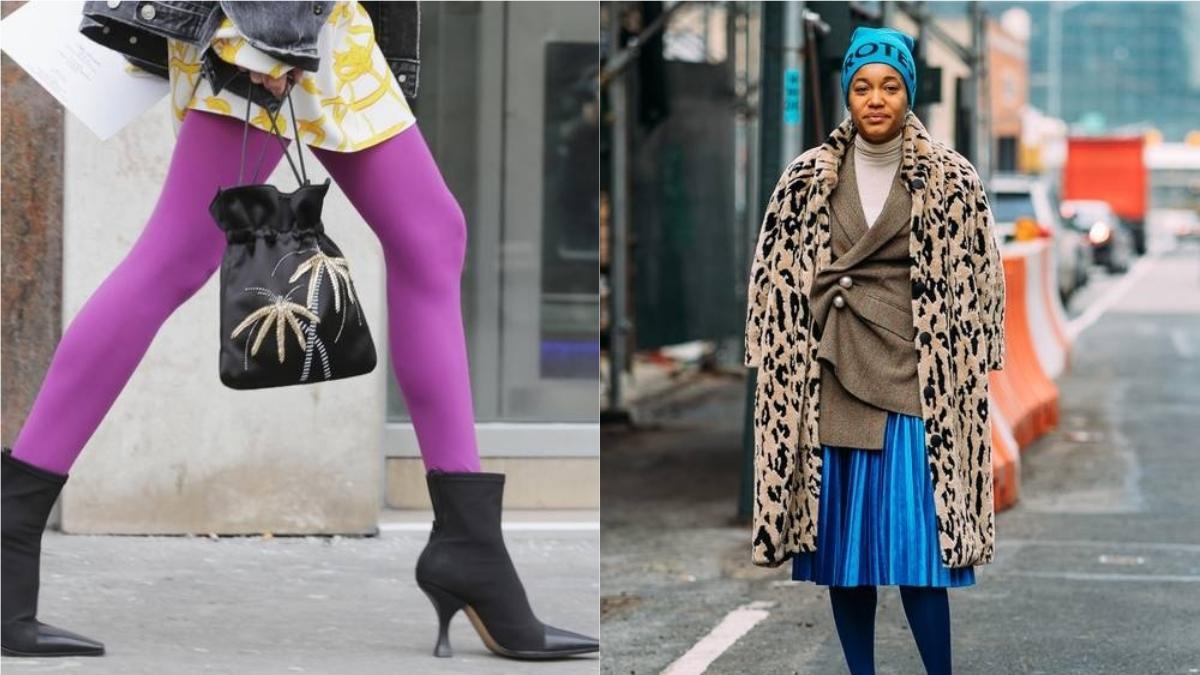 Как носить цветные колготки осенью 2019 года: стильные советы с фото