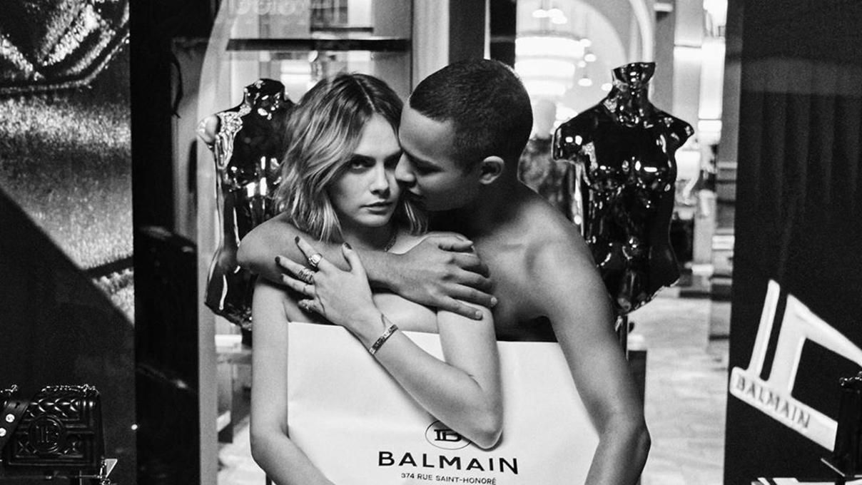 Актриса Кара Делевинь и модельер Оливье Рустен снялись голыми для рекламы Balmain (18+)