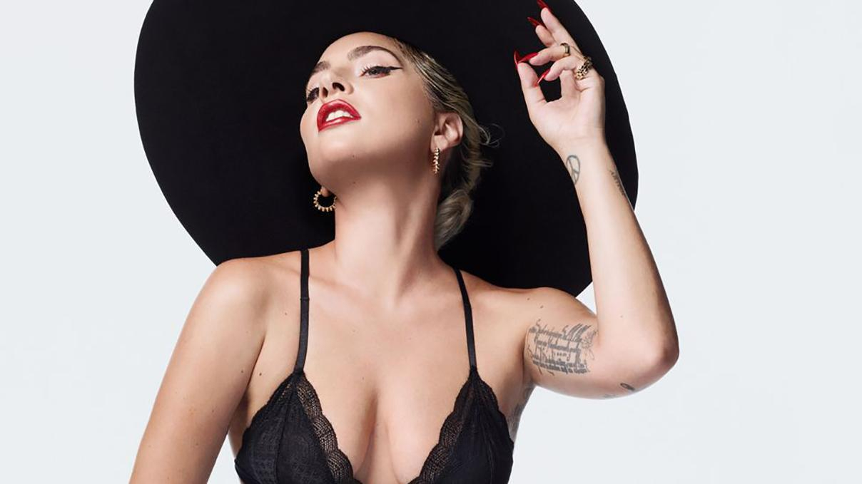 Эпатажная Леди Гага позировала для декабрьского Elle в кружевном бюстгальтере: фото