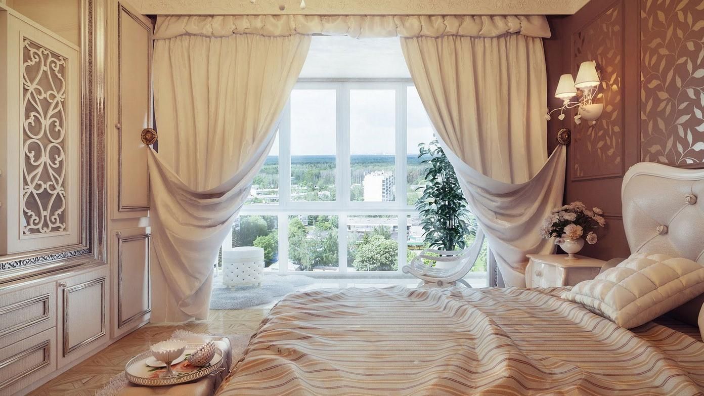 Як вибрати штори для спальні: види, кольору і типи установки