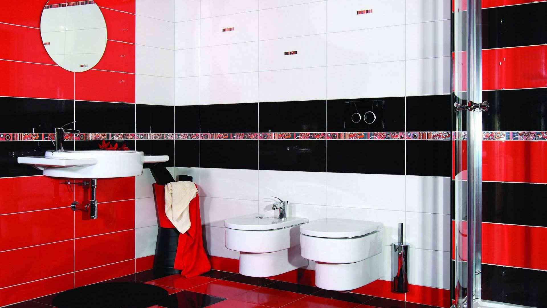Дизайн ванної в червоному кольорі – фото, ідеї, з чим поєднувати