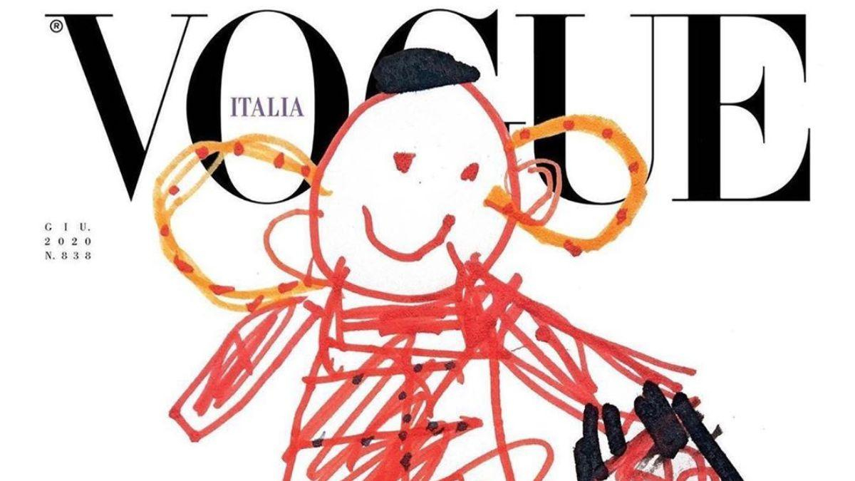 На обложке итальянского Vogue появились детские рисунки: фото На обложке итальянского Vogue появились детские рисунки: фото