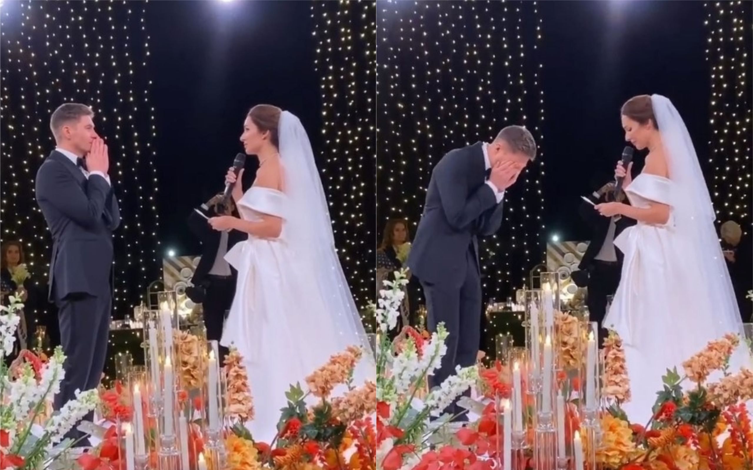 Владимир Остапчук расплакался, когда увидел невесту Кристину у алтаря: видео