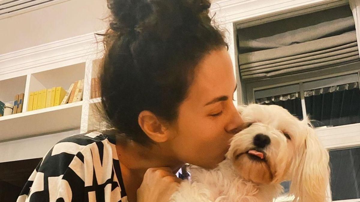 Настя Каменських замилувала мережу світлинами з собачкою Настя Каменських замилувала мережу світлинами з собачкою