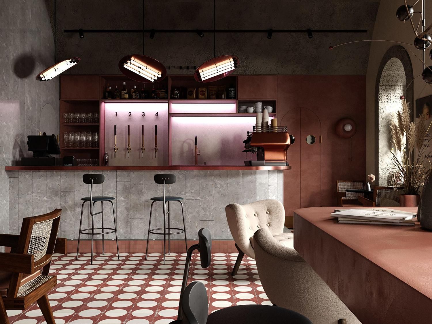 Интерьер современного ресторана в Будапеште Интерьер современного ресторана в Будапеште