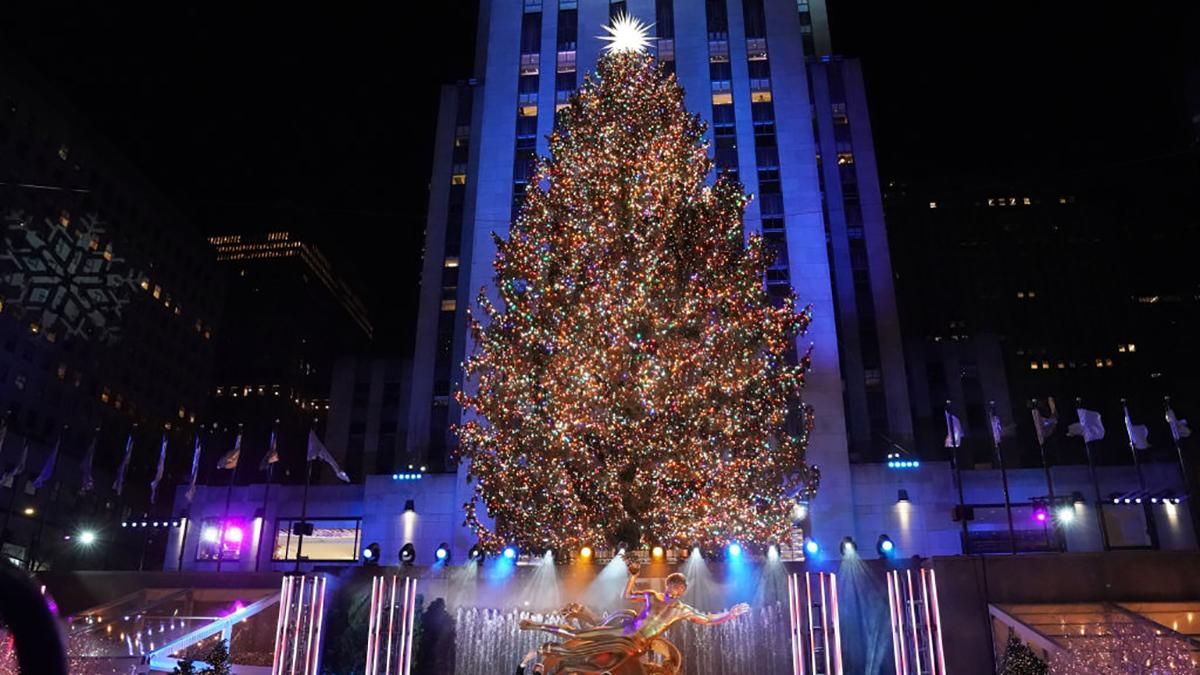Открытие рождественской елки в Нью-Йорке