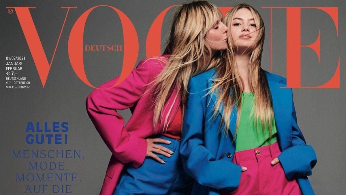 Хайди Клум с дочерью на обложке Vogue