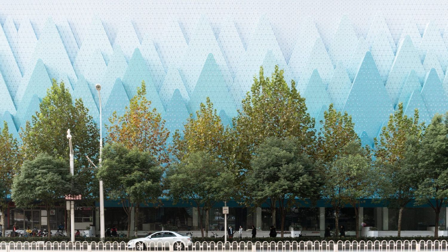 Горы в центре города: фото оригинального фасада магазина в Китае Горы в центре города: фото оригинального фасада магазина в Китае