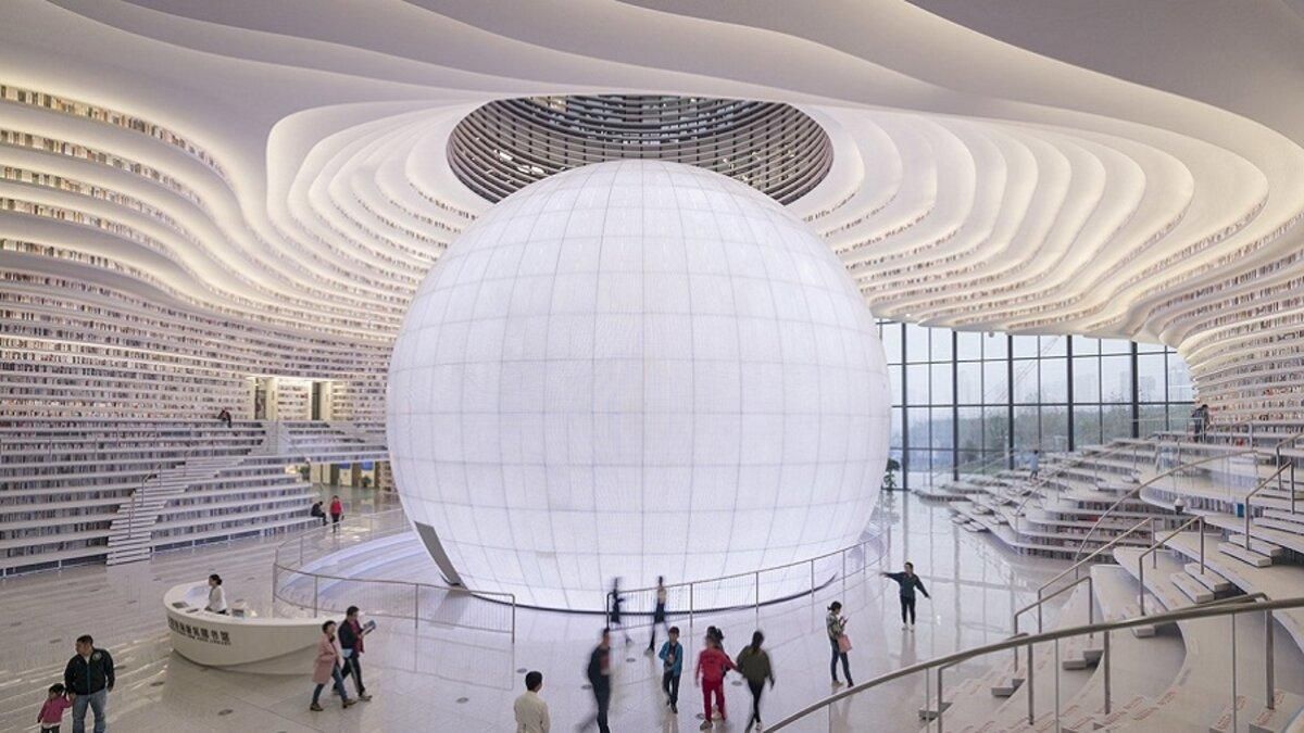 Футуристична біла бібліотека в Китаї: фото інтер'єрів Футуристична біла бібліотека в Китаї: фото інтер'єрів