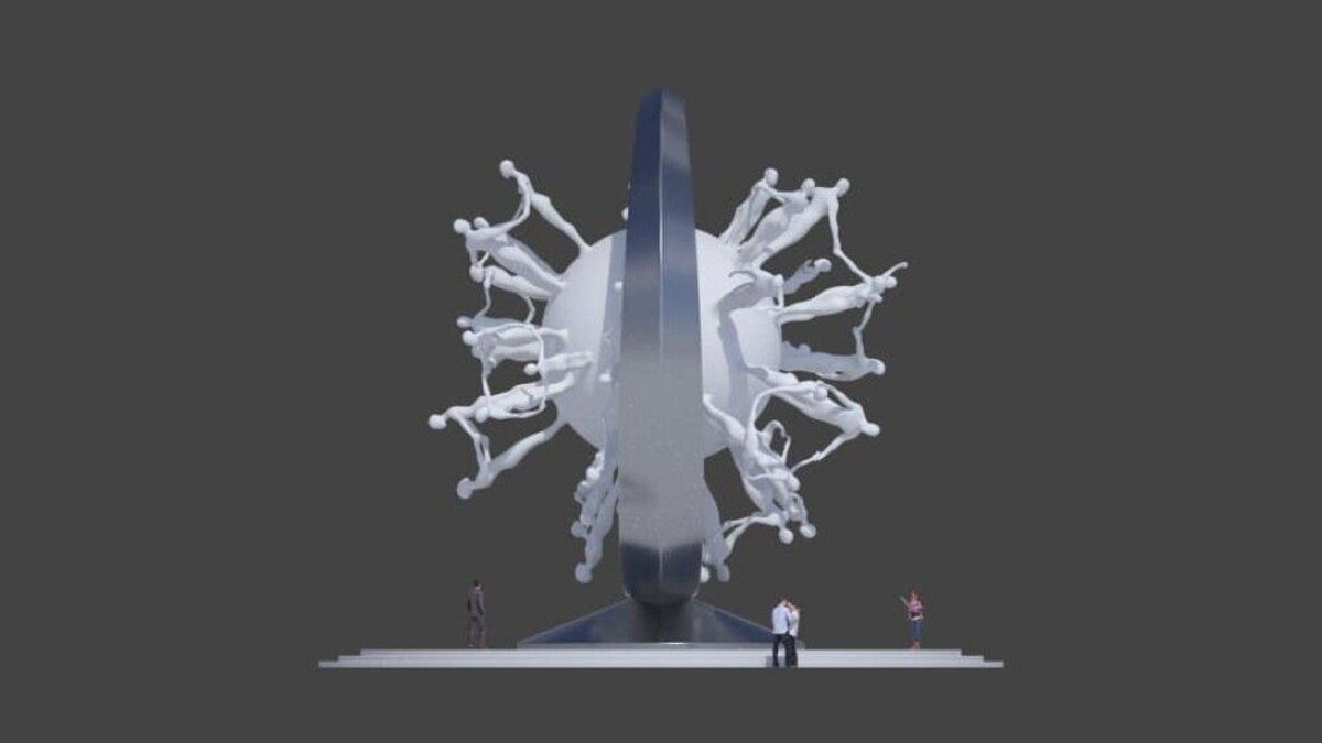 Памятник коронавирусу: украинский скульптур создает монумент Памятник коронавирусу: украинский скульптур создает монумент