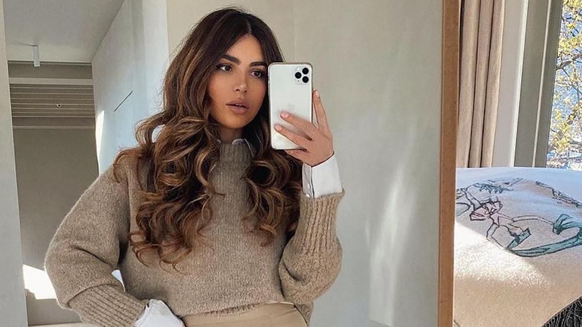 Як носити модний відтінок мигдалевої олії: приклад Як носити модний відтінок мигдалевої олії: приклад