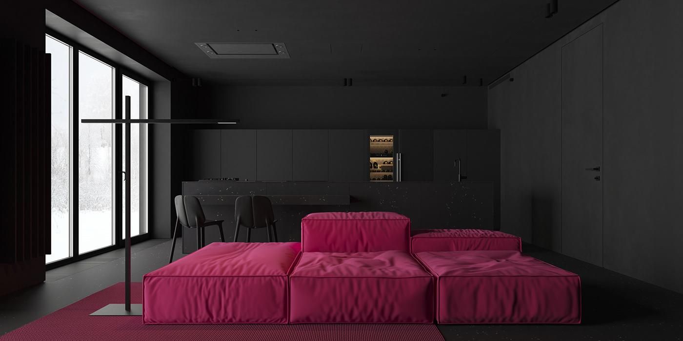 Как выглядит черный интерьер киевской квартиры с розовой "жемчужиной": фото