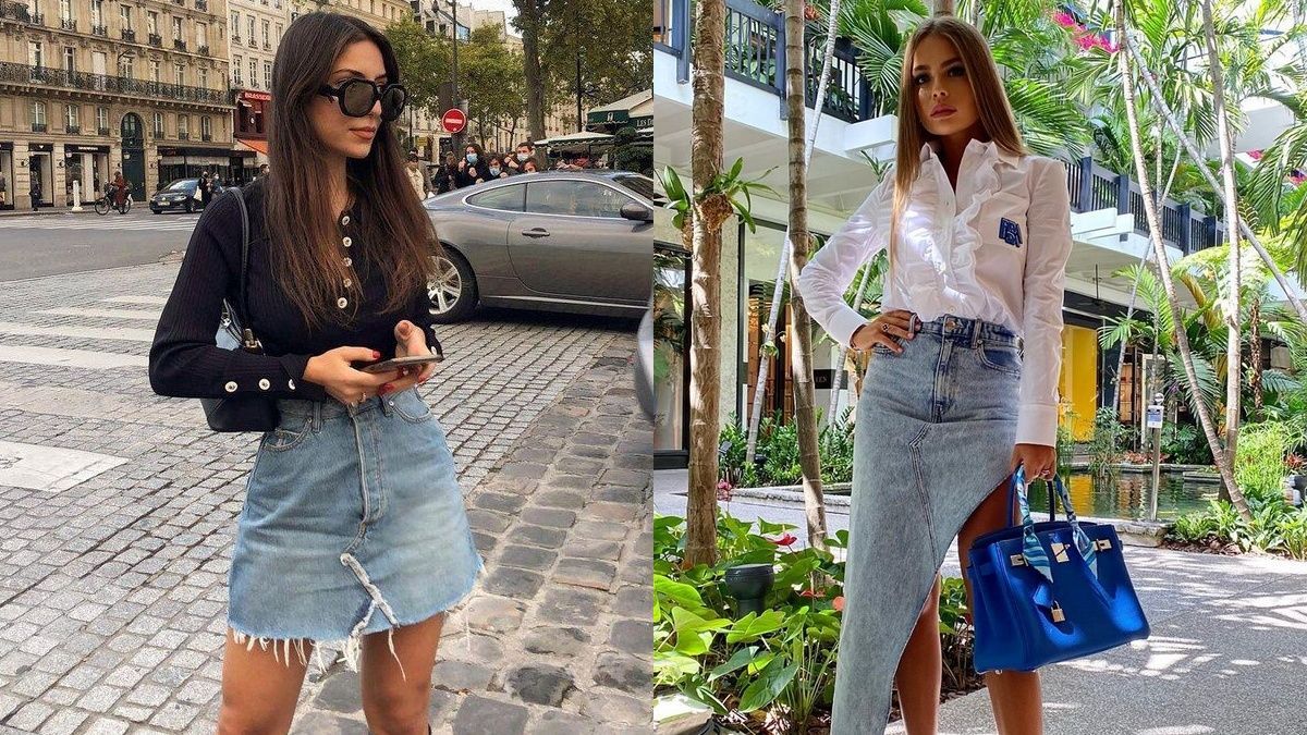 Стильные образы с джинсовой юбкой Стильные образы с джинсовой юбкой