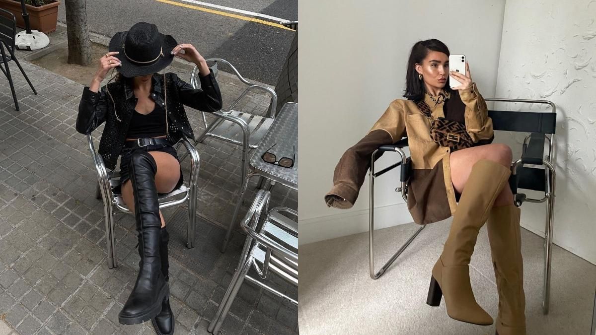 Стильне комбо на літо – мініспідниця та довгі чоботи Стильне комбо на літо – мініспідниця та довгі чоботи