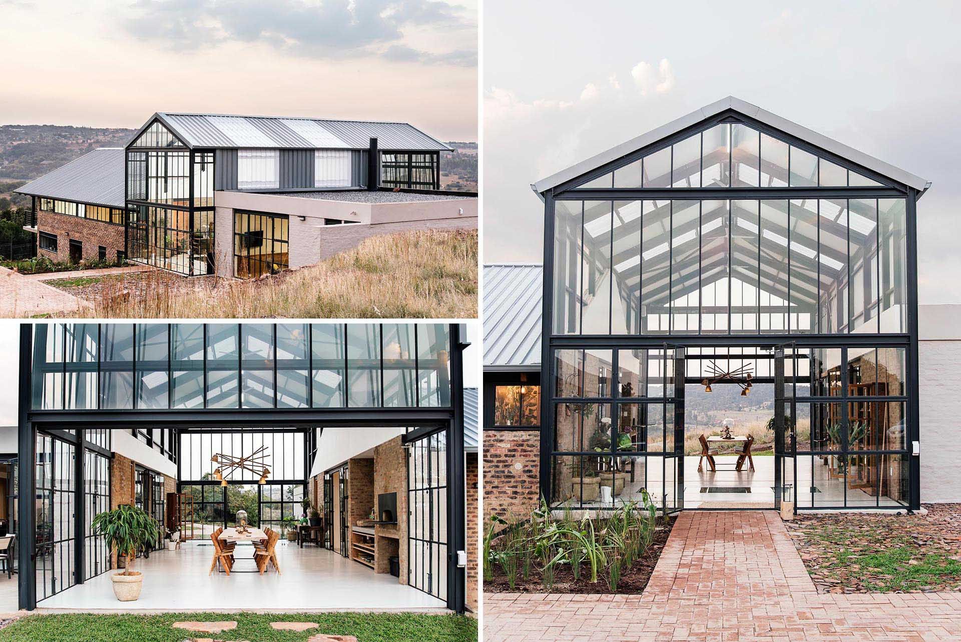 Утонченная красота: уютный дом с масштабной стеклянной оранжереей 