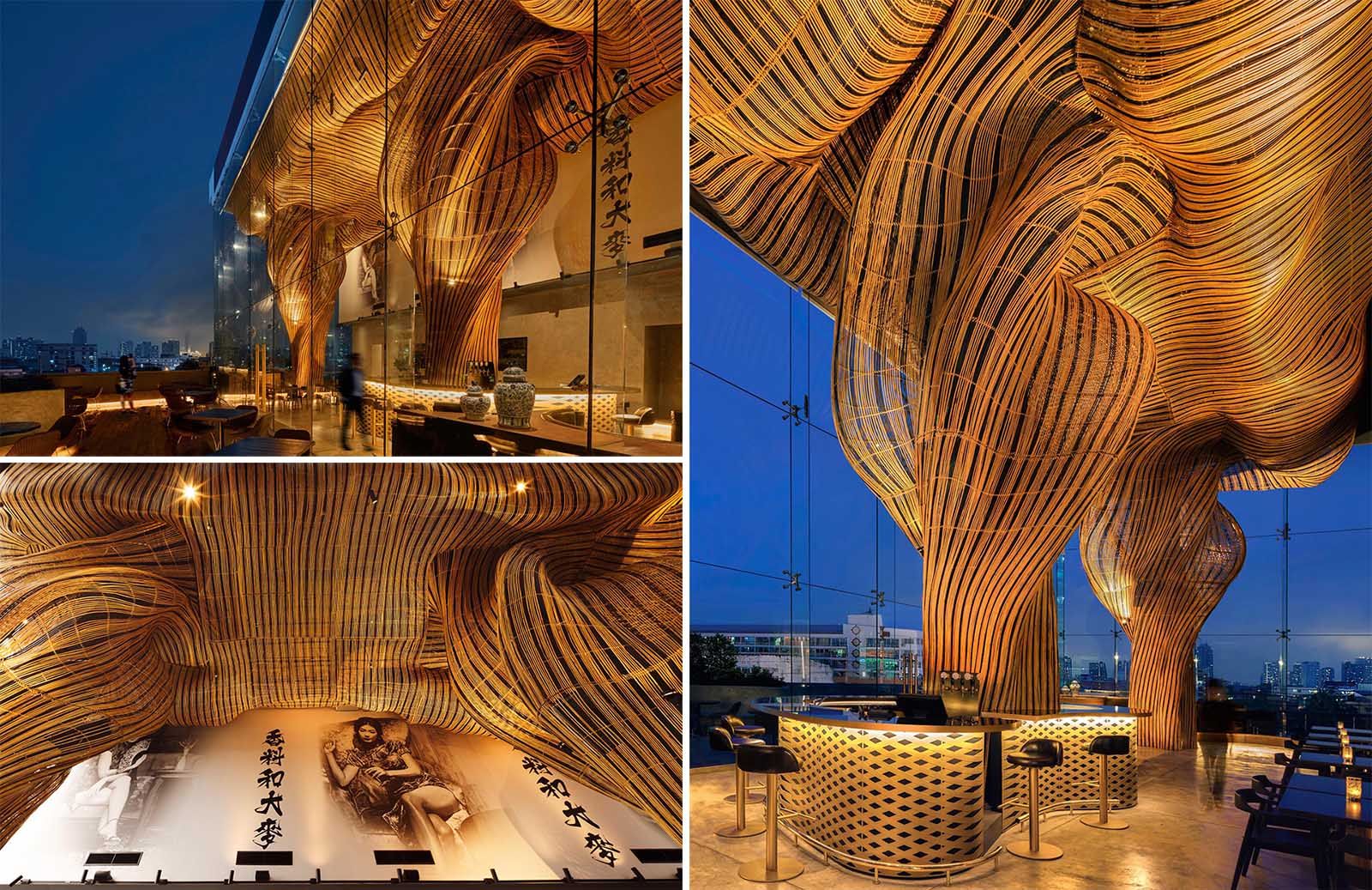 Волшебный фасад: в Таиланде создали ресторан с удивительными скульптурными формами из ротанга - Дизайн 24