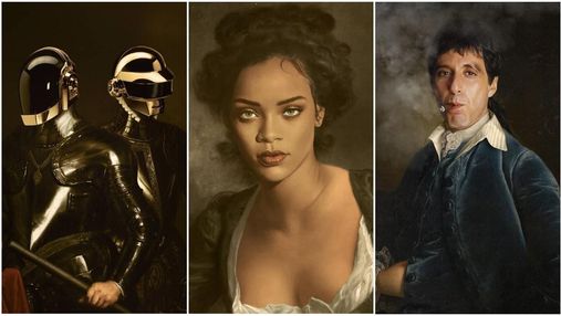 Ріанна, Бейонсе та Jay-Z: художник перетворює сучасних знаменитостей у героїв класичних картин